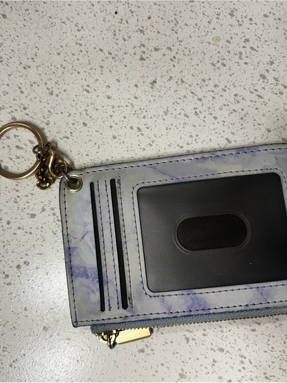 Cardholder Keychain Wallet - Purple Marble